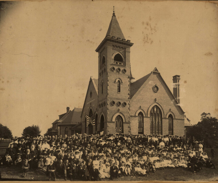 00230001p Round Hill Presbyterian Church, East Hopewell Twp 1906