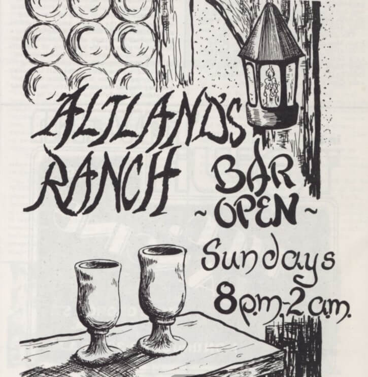 Image shows poster for Altland's Ranch