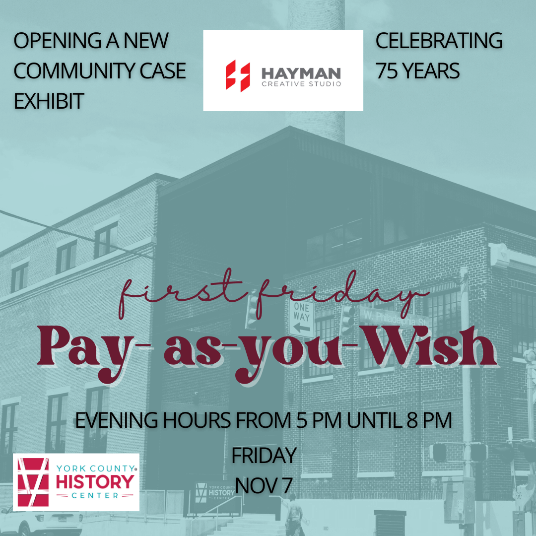 First Friday pay as you wish image with Hayman logo