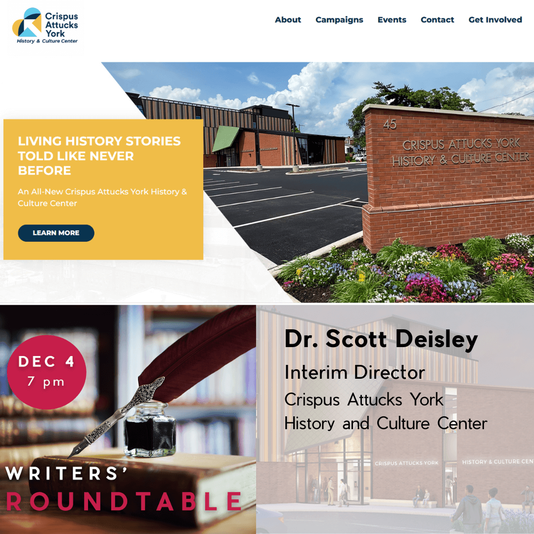 Writers' Roundtable Image showing a rendering of the new Crispus Attucks York History and Culture Center