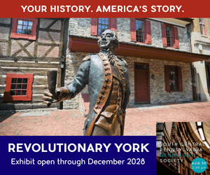 Revolutionary York image including graphic element for the South Central Pa Genealogical Society