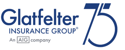 brand logo for Glatfelter Insurance Group and 75th anniversary