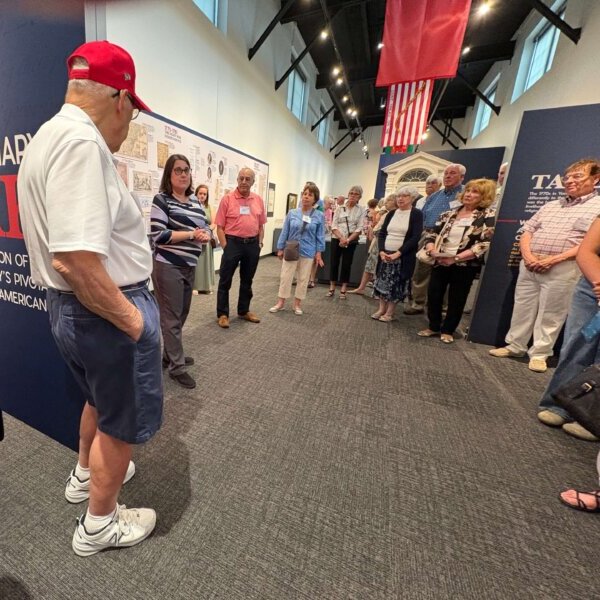 photo of first visitors to see Revolutionary York exhibit