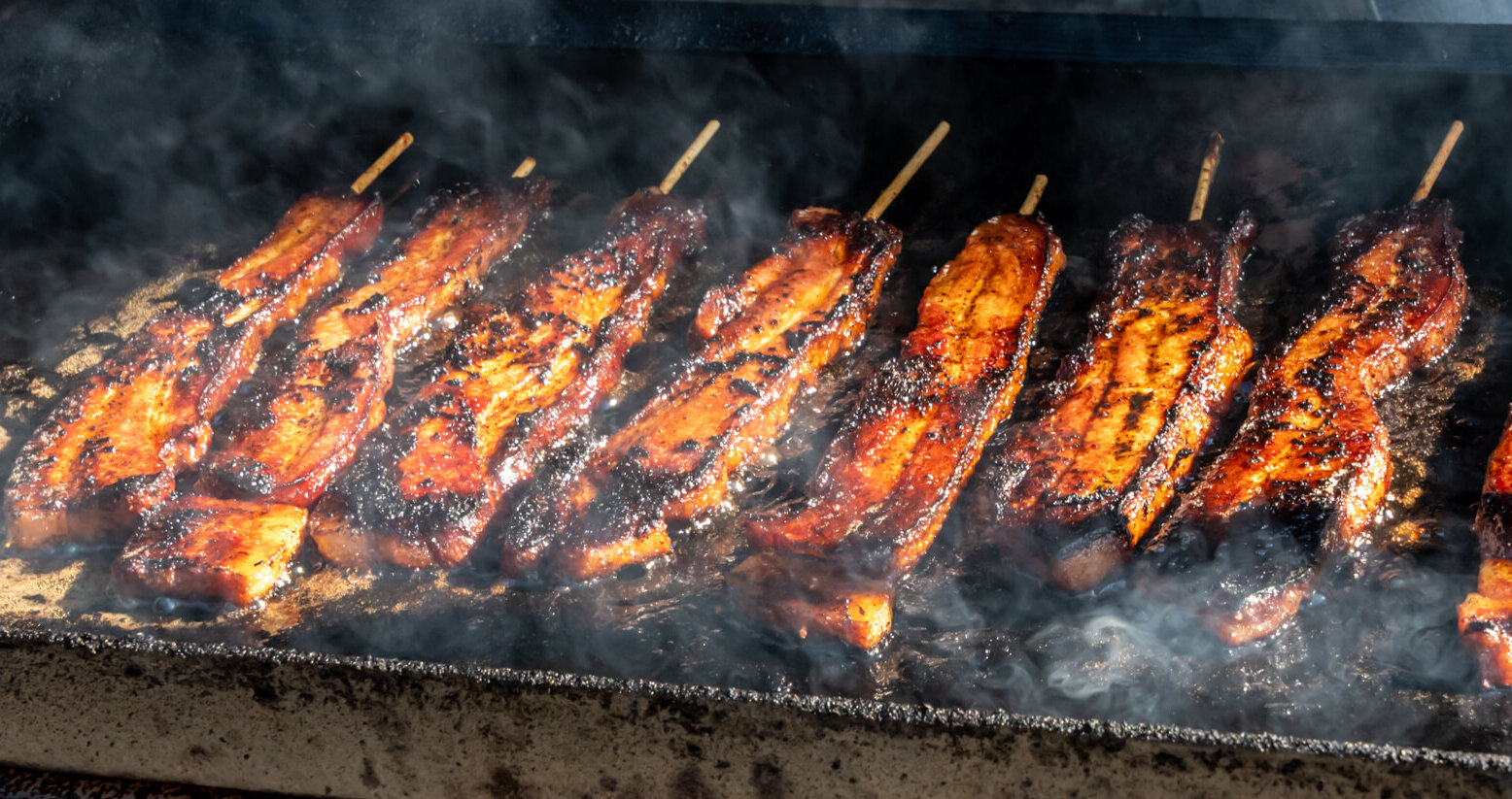 bacon grilled on sticks