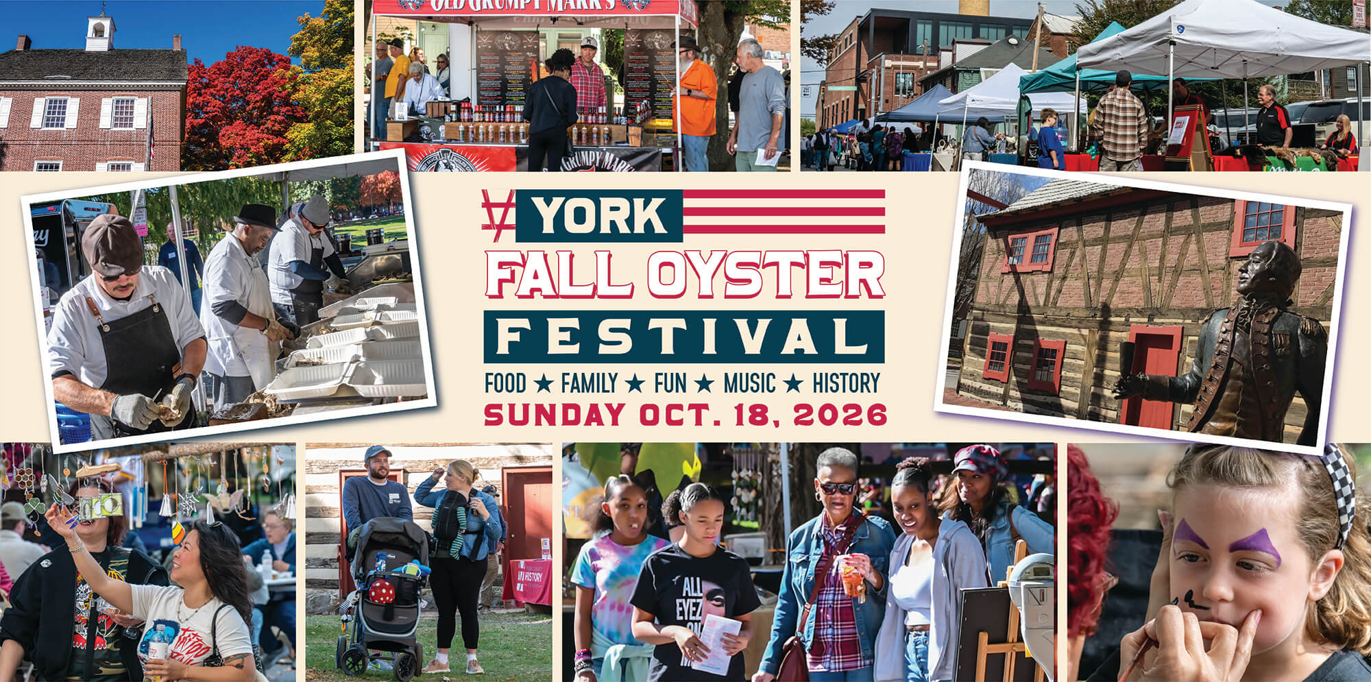 2026 Fall Oyster Festival image, with photos from past event and logo